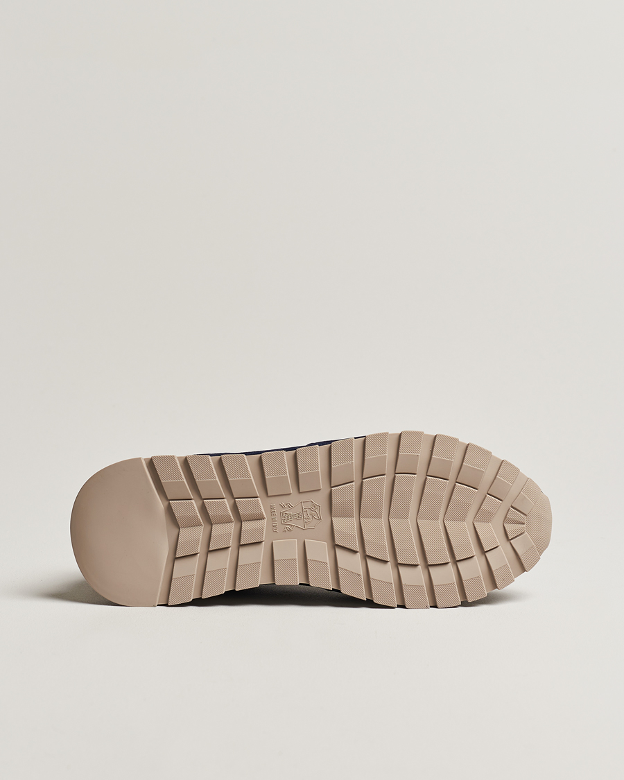 Homme | Brunello Cucinelli Perforated Running Sneakers Navy Suede | Brunello Cucinelli | Perforated Running Sneakers Navy Suede