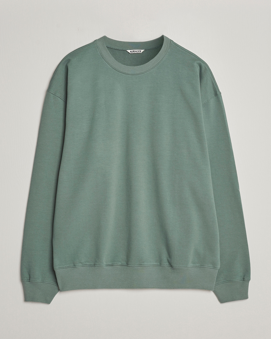Heren | Truien | Auralee | Super High Gauze Sweatshirt Dustry Green