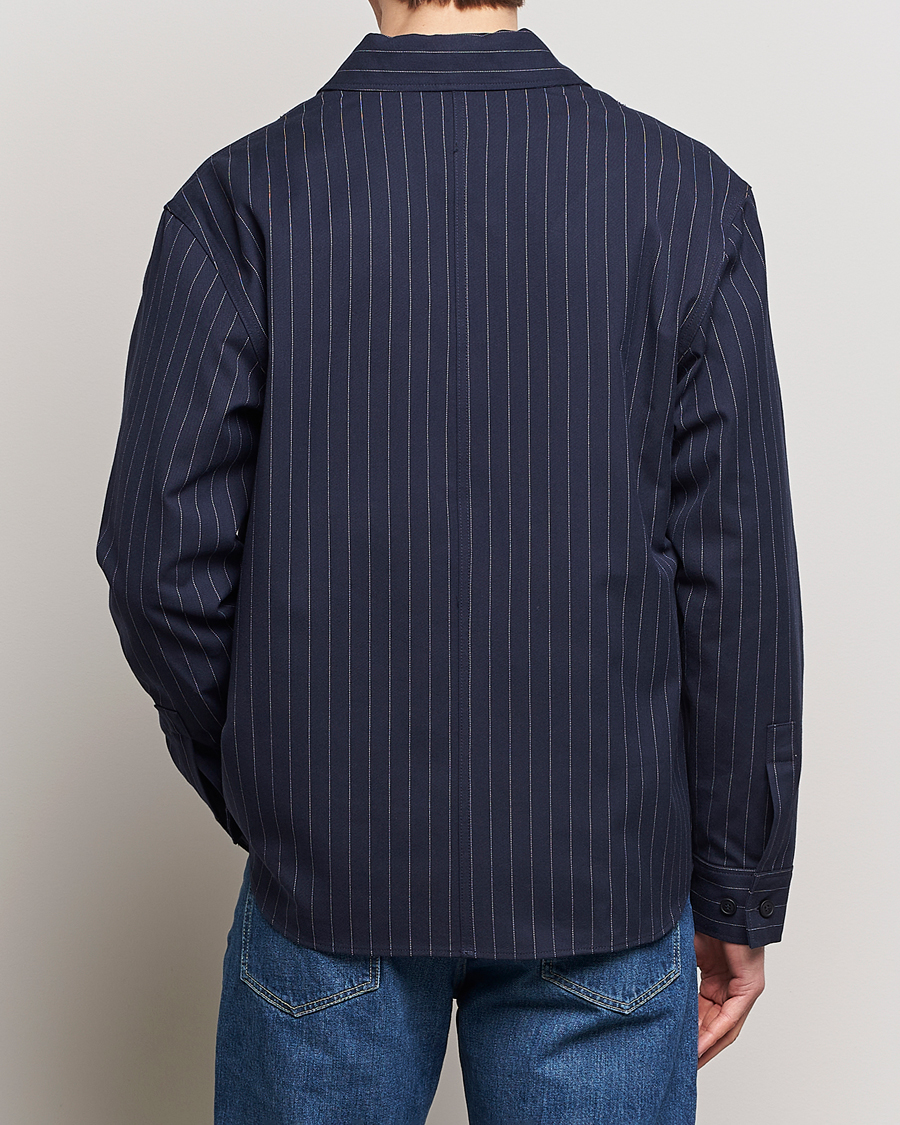 Heren | Jassen | Maison Kitsuné | Pinstriped Overshirt Navy