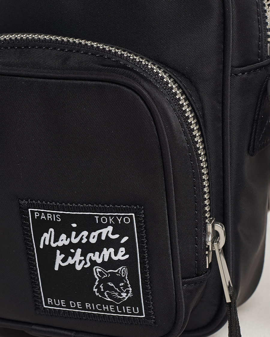 Heren | Maison Kitsuné The Traveller Crossbody Pouch Black | Maison Kitsuné | The Traveller Crossbody Pouch Black