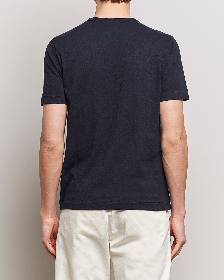 Homme | T-shirts | Merz b. Schwanen | Organic Pima Cotton Slub Crew Neck T-Shirt Dark Navy