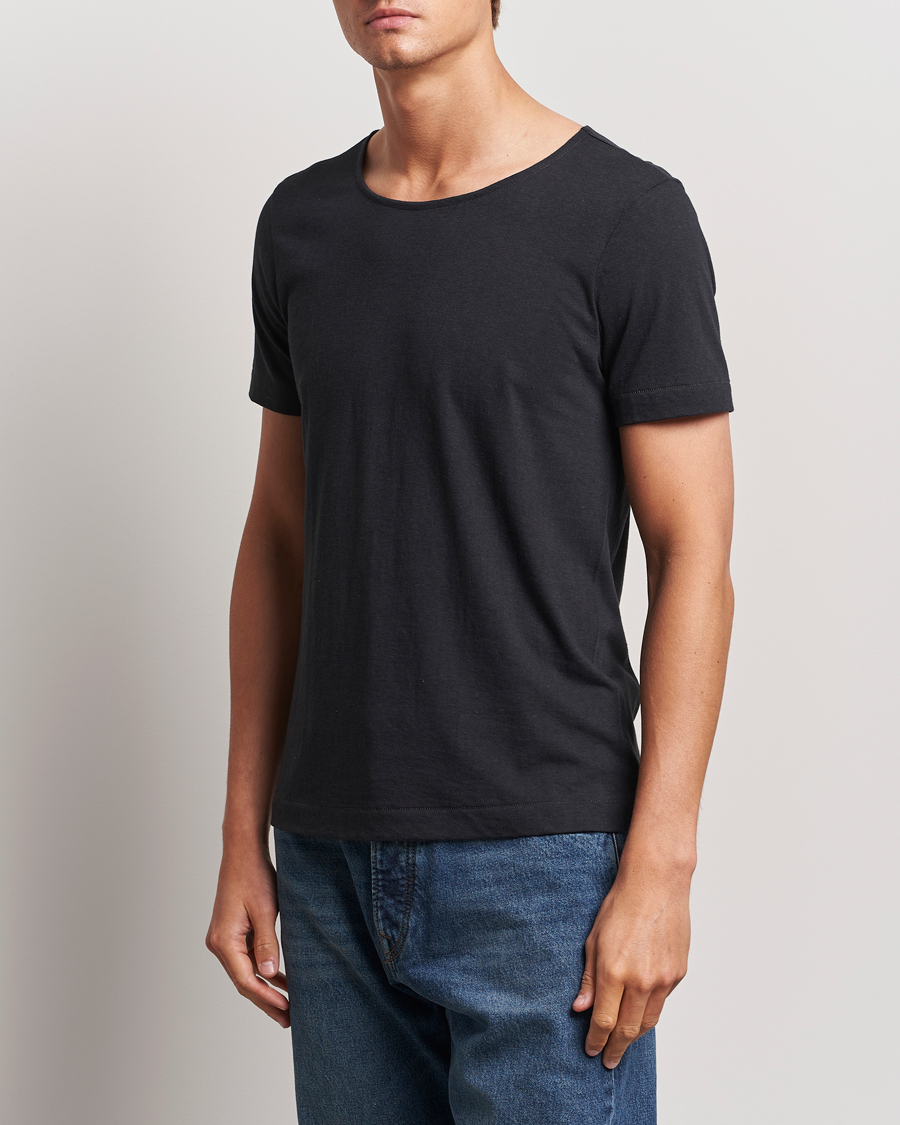 Homme | T-shirts | Merz b. Schwanen | 1920s Loopwheeled T-Shirt Charcoal