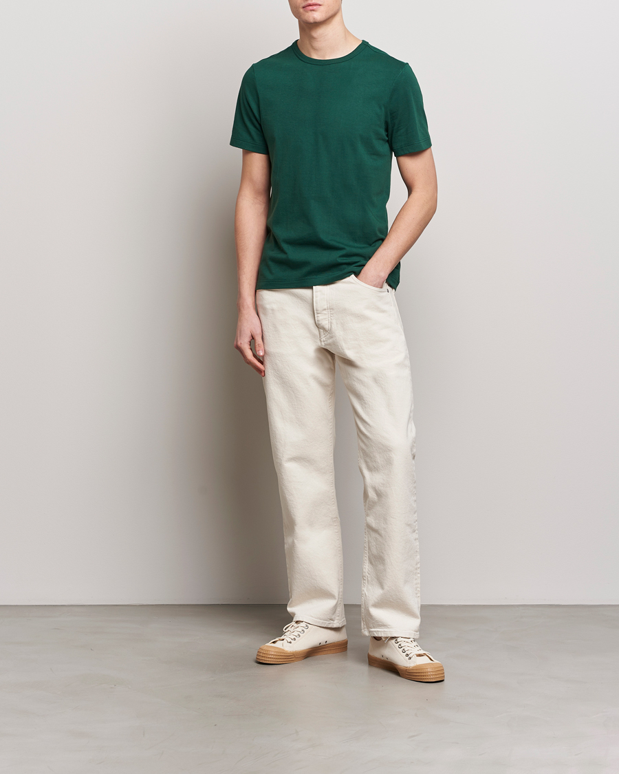 Homme | T-shirts | Merz b. Schwanen | 1950s Classic Loopwheeled T-Shirt Classic Green