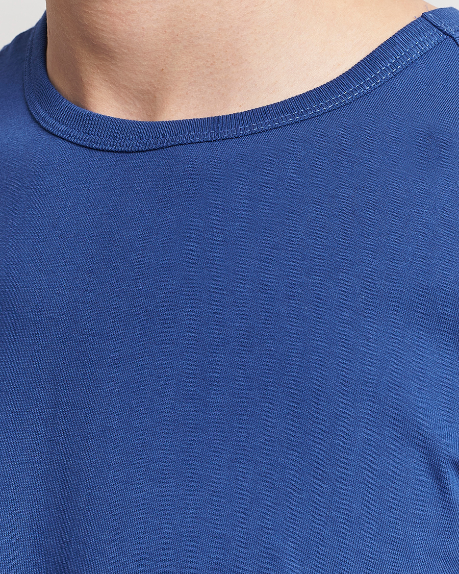 Heren | T-shirts | Merz b. Schwanen | 1950s Classic Loopwheeled T-Shirt Vintage Blue