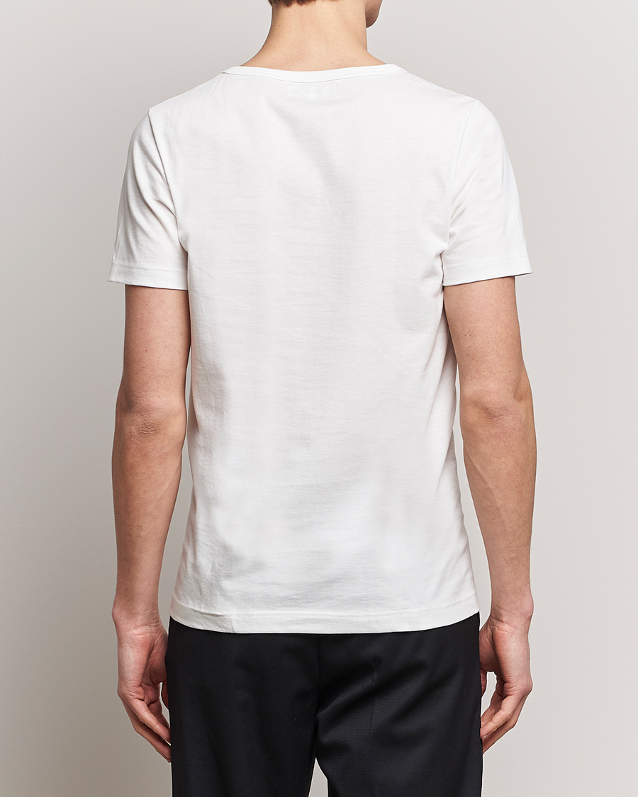 Heren | T-shirts | Merz b. Schwanen | 1970s Classic Loopwheeled V-Neck T-Shirt White
