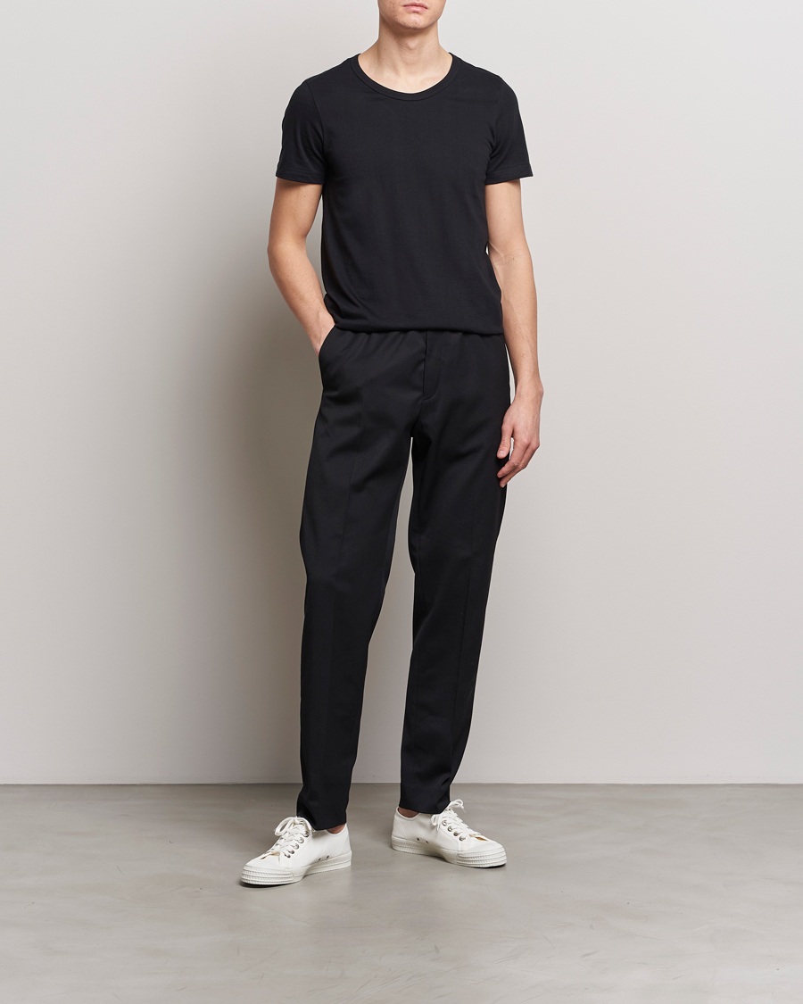 Homme | T-shirts | Merz b. Schwanen | 1970s Classic Loopwheeled V-Neck T-Shirt Black