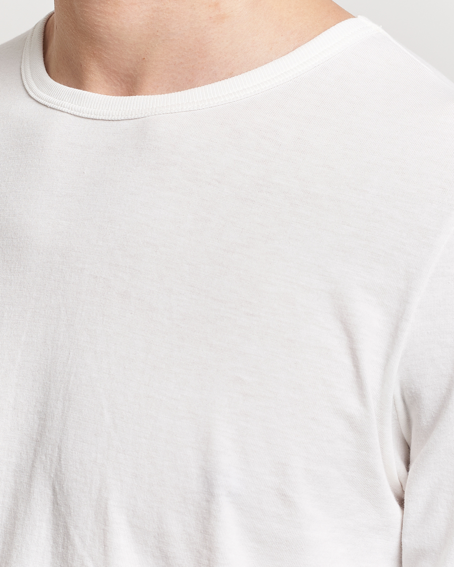 Homme | T-shirts | Merz b. Schwanen | 1950s Classic Loopwheeled Longsleeve T-Shirt White