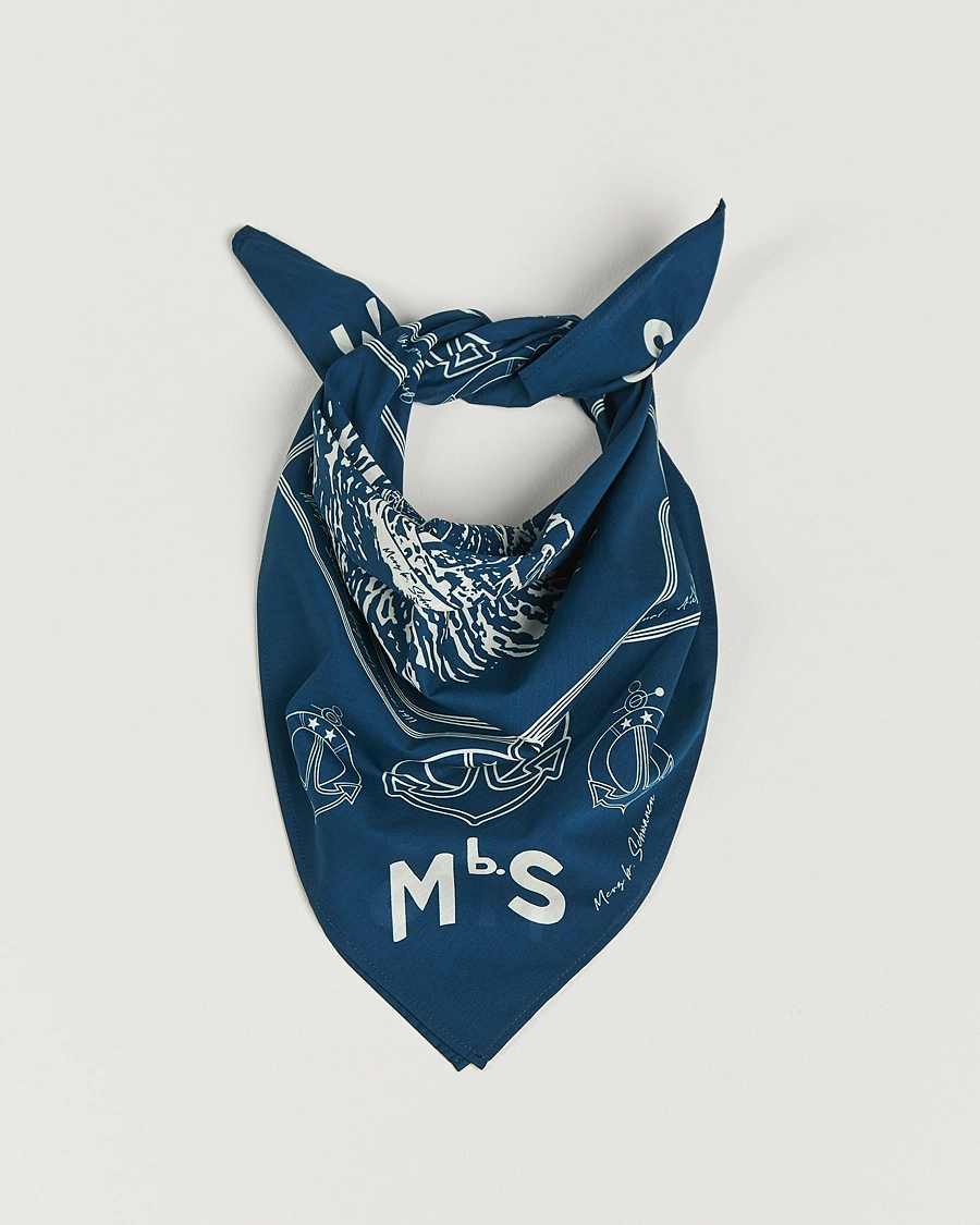 Heren | Merz b. Schwanen Cotton Bandana Ink Blue | Merz b. Schwanen | Cotton Bandana Ink Blue