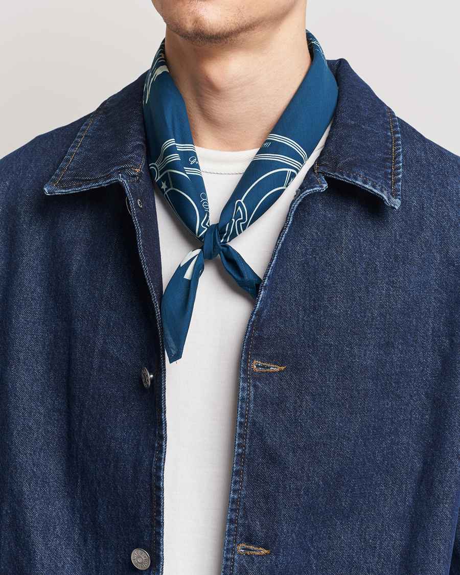 Heren | Merz b. Schwanen Cotton Bandana Ink Blue | Merz b. Schwanen | Cotton Bandana Ink Blue