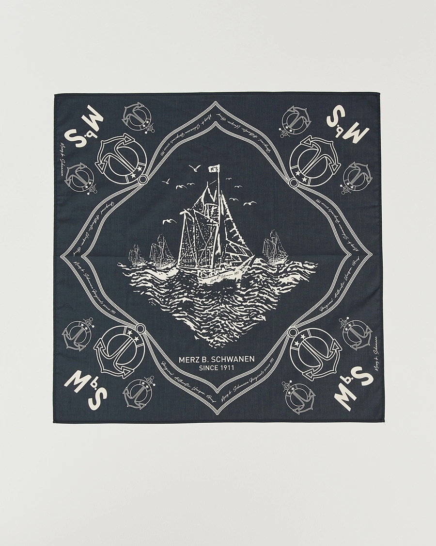 Homme | Merz b. Schwanen Cotton Bandana Charcoal | Merz b. Schwanen | Cotton Bandana Charcoal