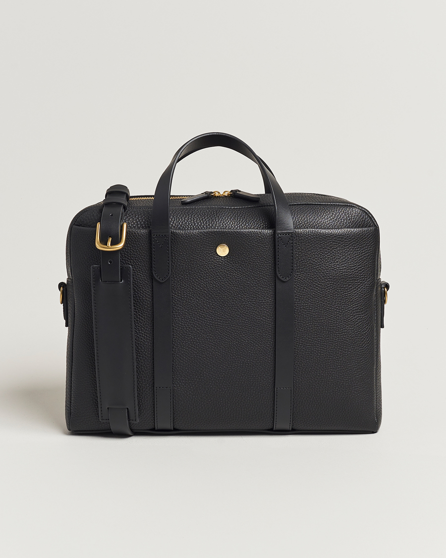 Heren | Tassen | Mismo | Aspire Pebbled Leather Briefcase Black