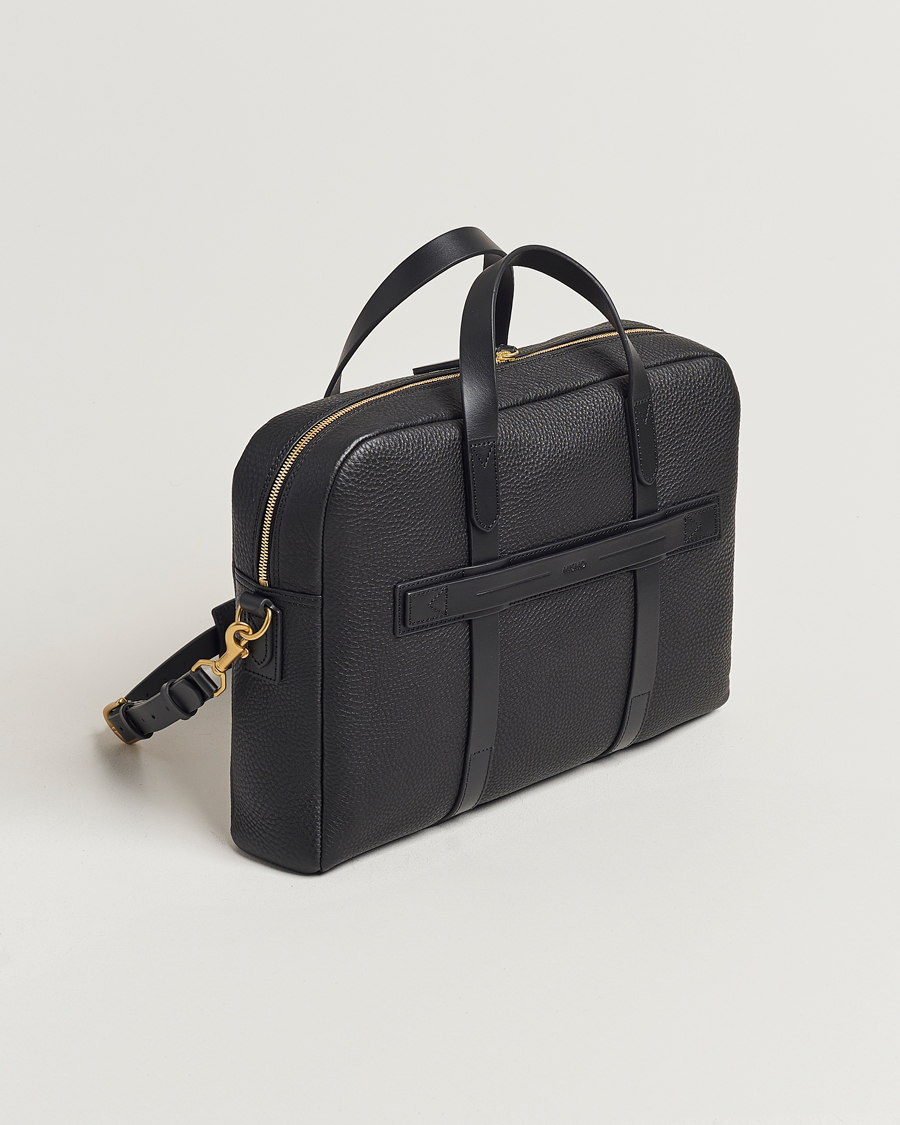 Heren | Tassen | Mismo | Aspire Pebbled Leather Briefcase Black
