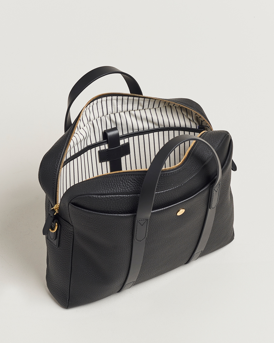 Heren | Tassen | Mismo | Aspire Pebbled Leather Briefcase Black