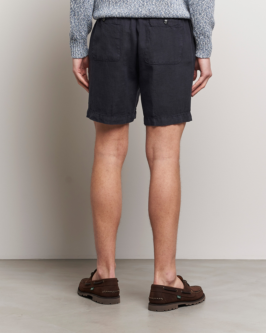 Homme | Shorts | Altea | Linen Drawstring Shorts Navy