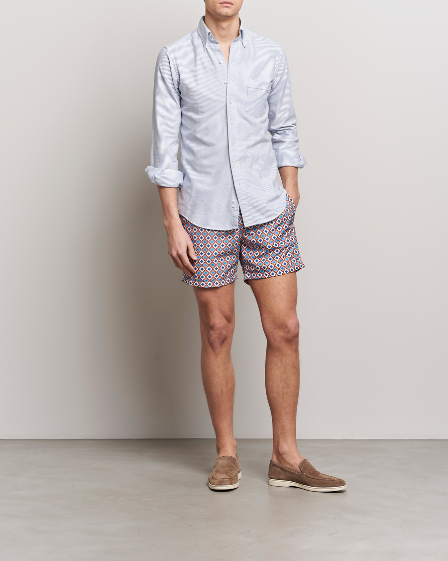 Homme | Maillots De Bain | Altea | Printed Swim Shorts Blue/Orange