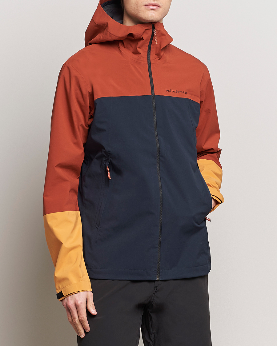 Homme | Manteaux Et Vestes | Peak Performance | Trail Hipe Hooded Jacket Spiced/Salute Navy/Desert