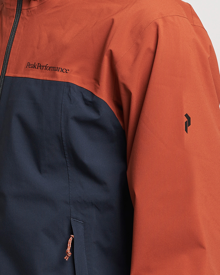 Homme | Manteaux Et Vestes | Peak Performance | Trail Hipe Hooded Jacket Spiced/Salute Navy/Desert