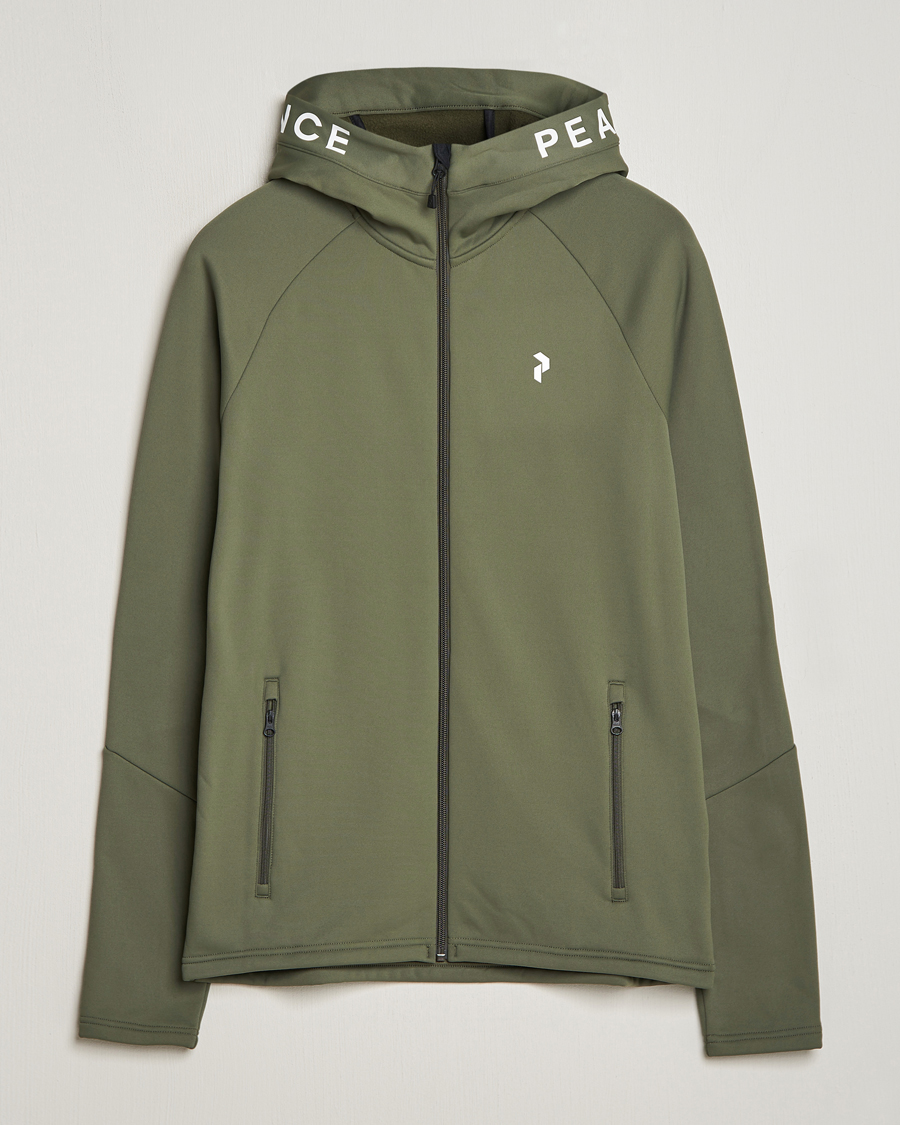 Heren | Truien | Peak Performance | Rider Hooded Full Zip Pine Needle