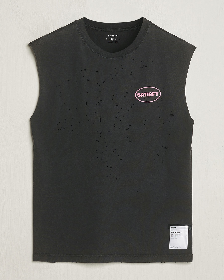 Homme | T-shirts | Satisfy | MothTech Muscle Tee Aged Black