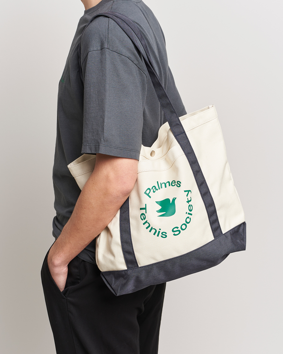 Homme | Palmes Society Tote Bag White/Navy | Palmes | Society Tote Bag White/Navy