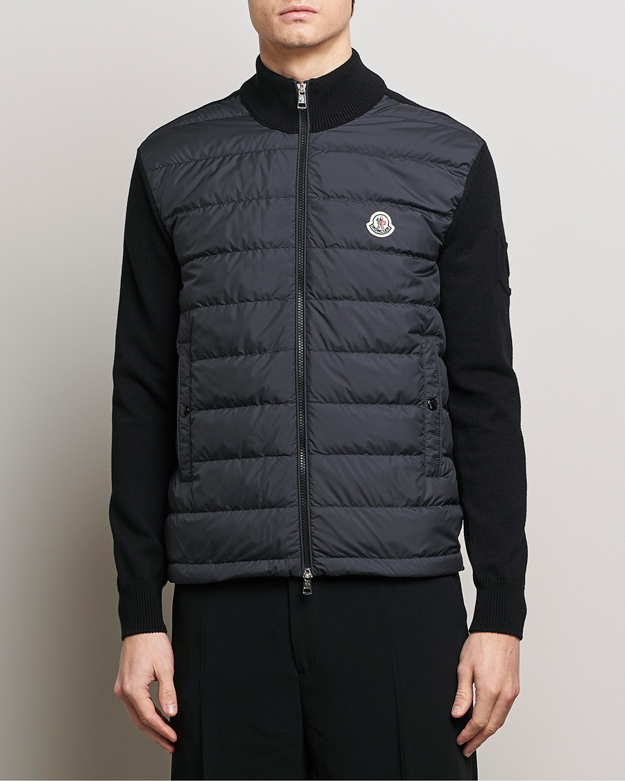 Heren | Truien | Moncler | Hybrid Zip Cardigan Black