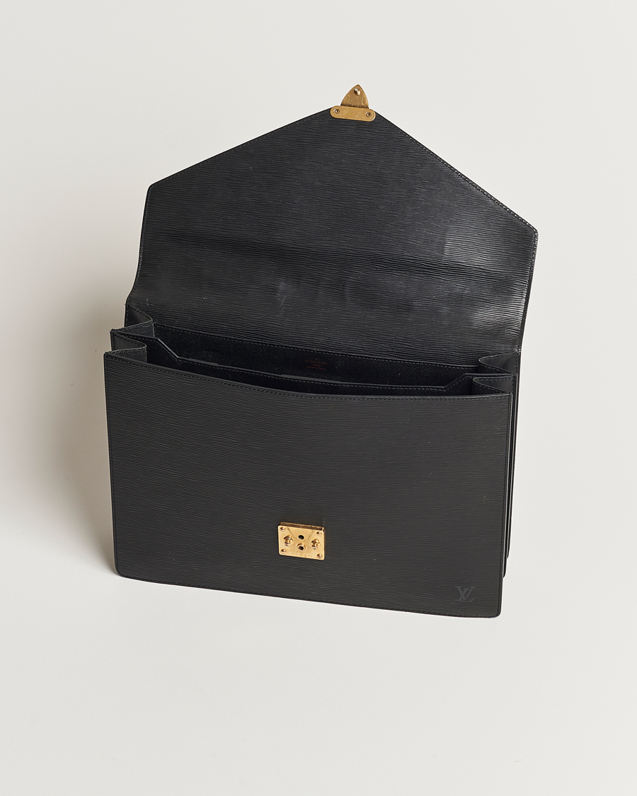 Heren | Louis Vuitton Pre-Owned Serviette Ambassadeur Epi Leather Breifcase Black | Louis Vuitton Pre-Owned | Serviette Ambassadeur Epi Leather Breifcase Black