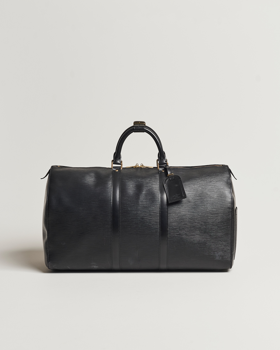 Homme | Louis Vuitton Pre-Owned Keepall 50 Epi Leather Travel Bag Black | Louis Vuitton Pre-Owned | Keepall 50 Epi Leather Travel Bag Black