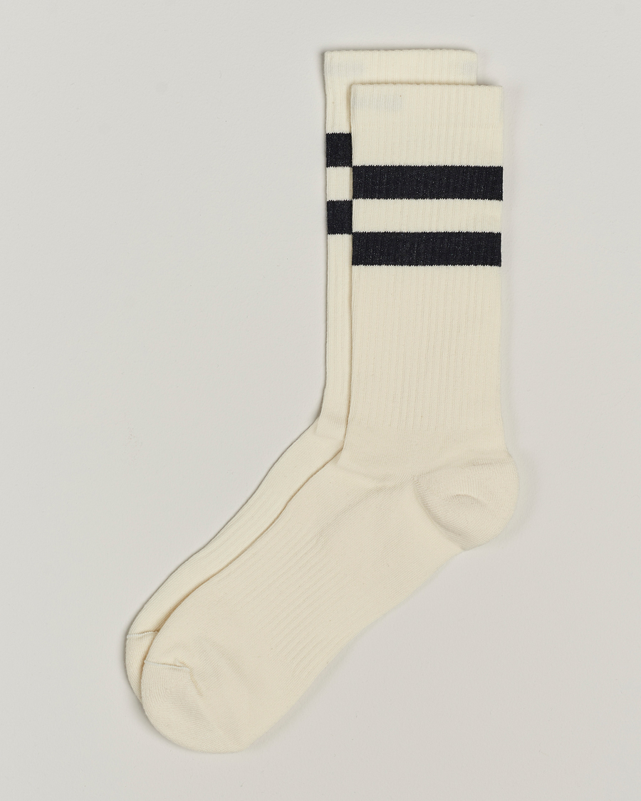 Homme | Sous-Vêtements Et Chaussettes | Sweyd | Two Stripe Cotton Socks White/Black