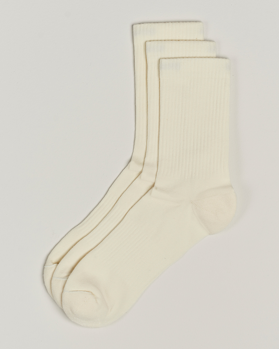 Homme | Sous-Vêtements Et Chaussettes | Sweyd | 3-Pack Crew Cotton Socks White