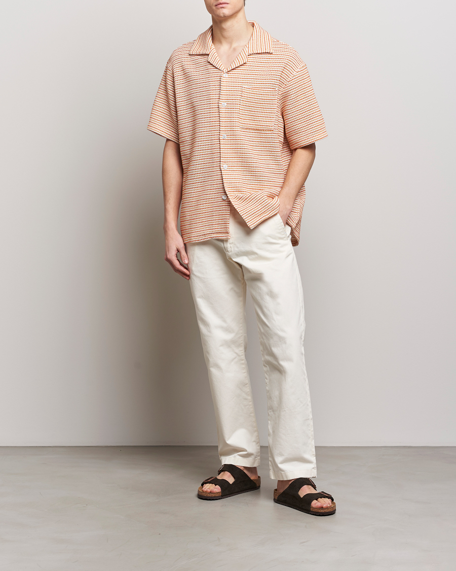 Homme | Chemises | Drôle de Monsieur | Micro Check Camp Shirt Orange