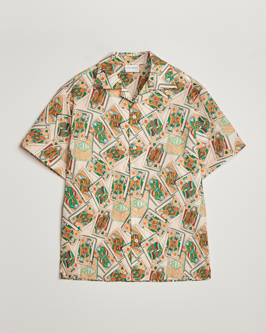 Heren | Overhemden | Drôle de Monsieur | Jeu De Cartes Camp Shirt Peach