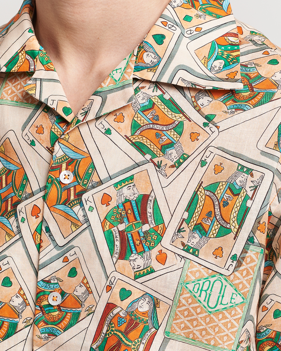 Heren | Overhemden | Drôle de Monsieur | Jeu De Cartes Camp Shirt Peach