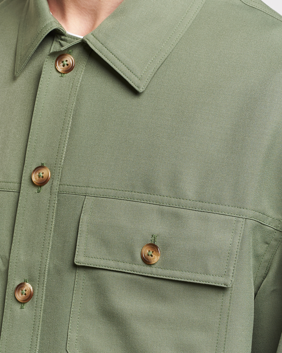Homme | Chemises | Drôle de Monsieur | Wool Overshirt Khaki