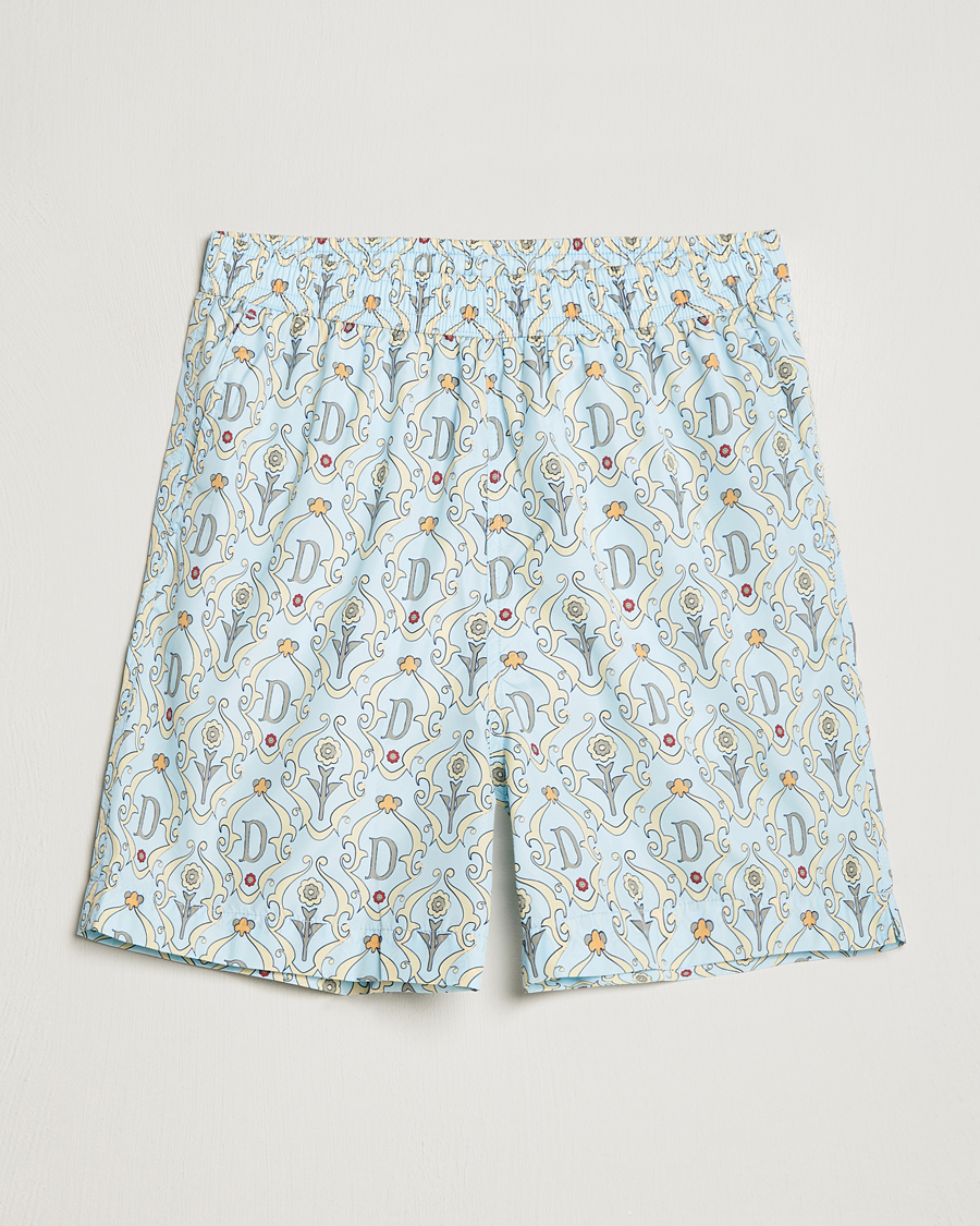 Heren | Zwembroek | Drôle de Monsieur | Ornaments Swim Shorts Light Blue