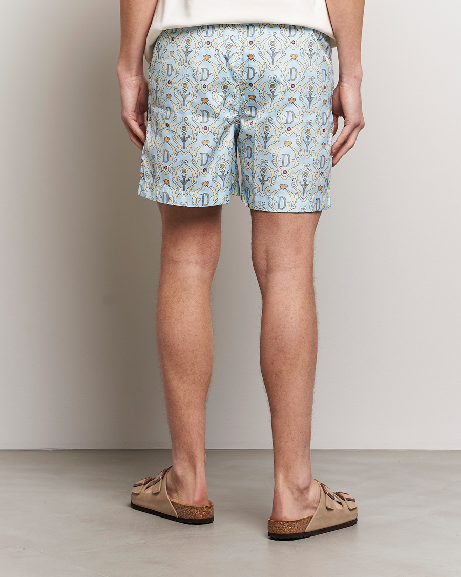Heren | Zwembroek | Drôle de Monsieur | Ornaments Swim Shorts Light Blue