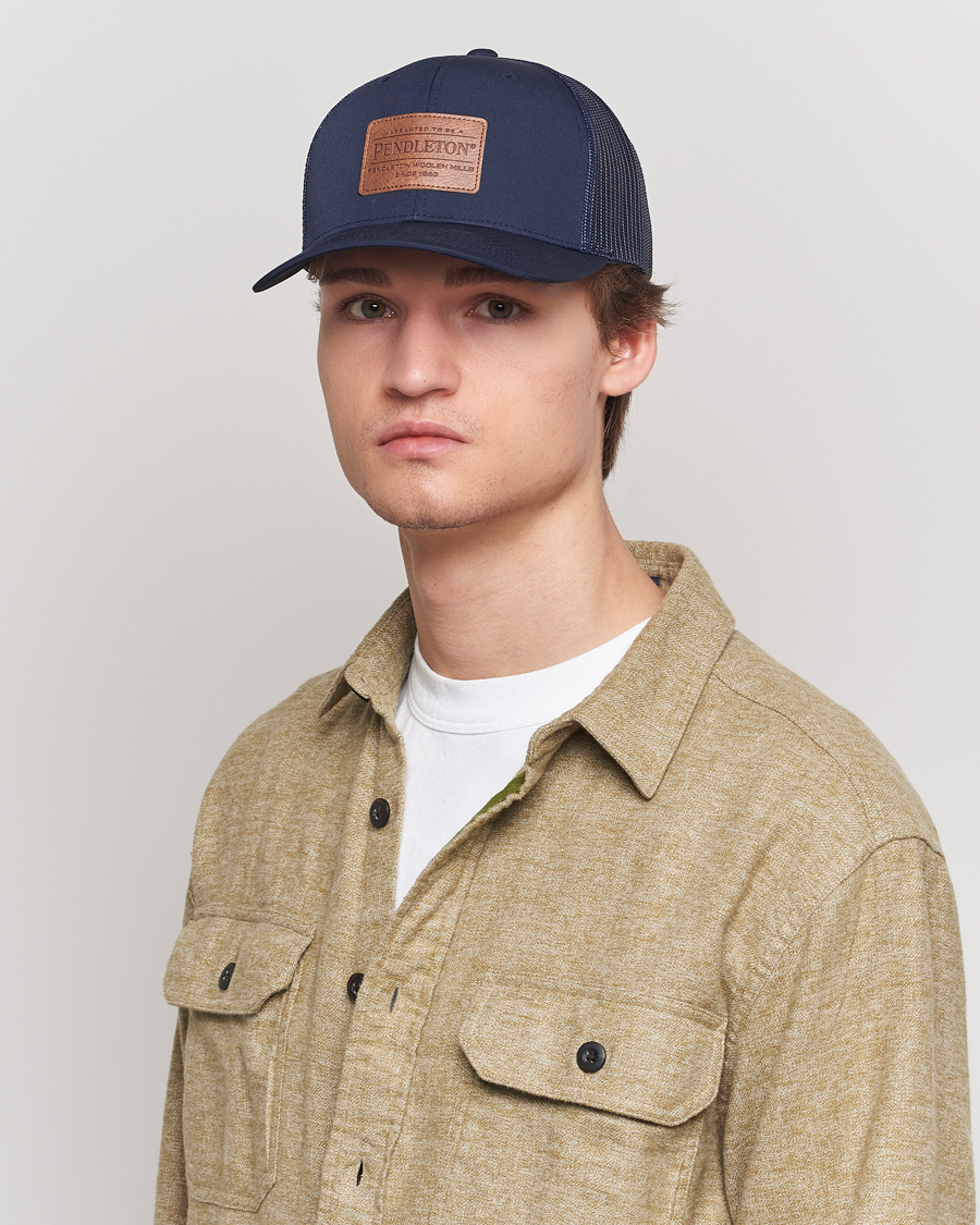 Heren | Pendleton Burnished Patch Trucker Cap Navy | Pendleton | Burnished Patch Trucker Cap Navy