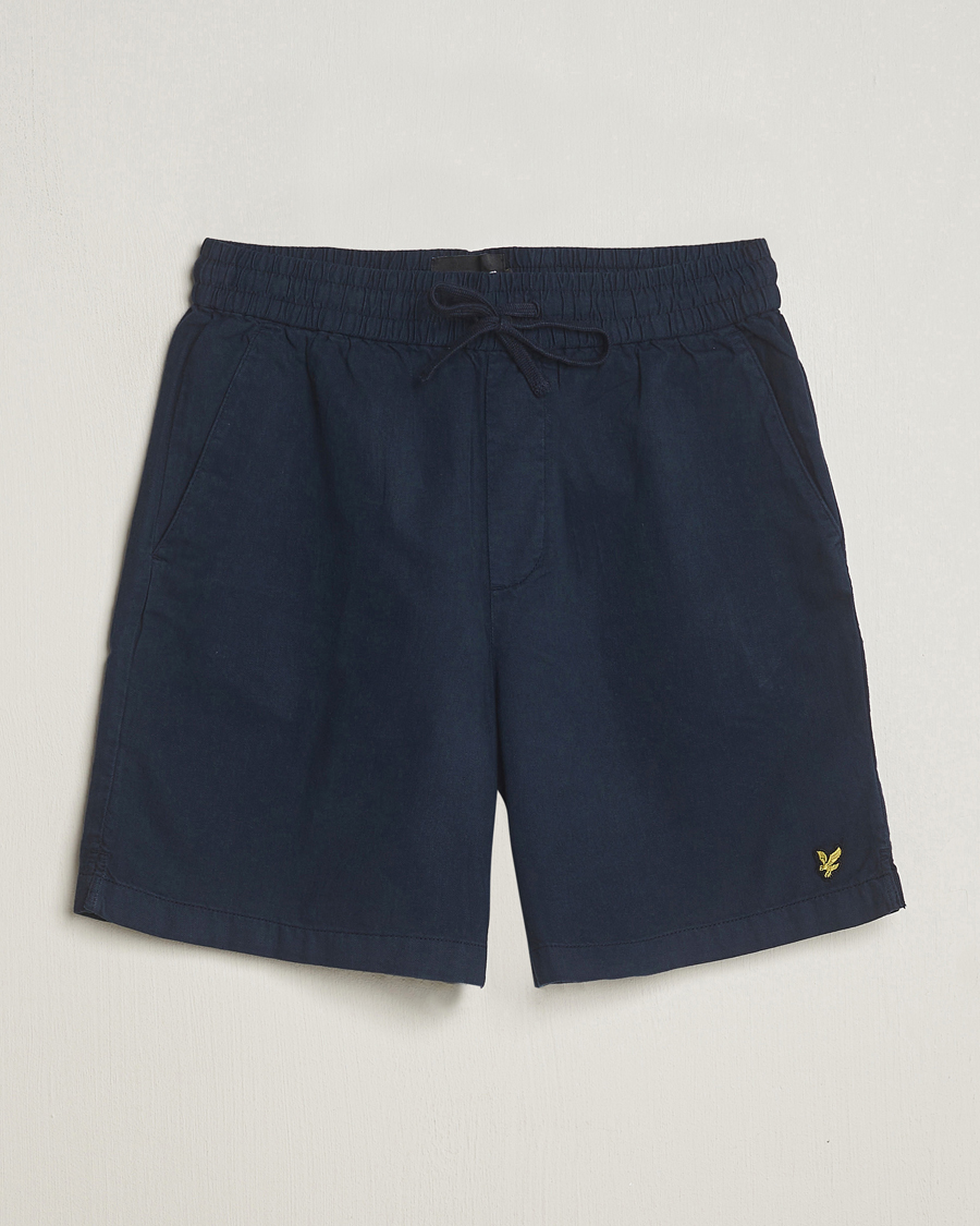 Heren | Korte broek | Lyle & Scott | Linen Drawstring Shorts Dark Navy