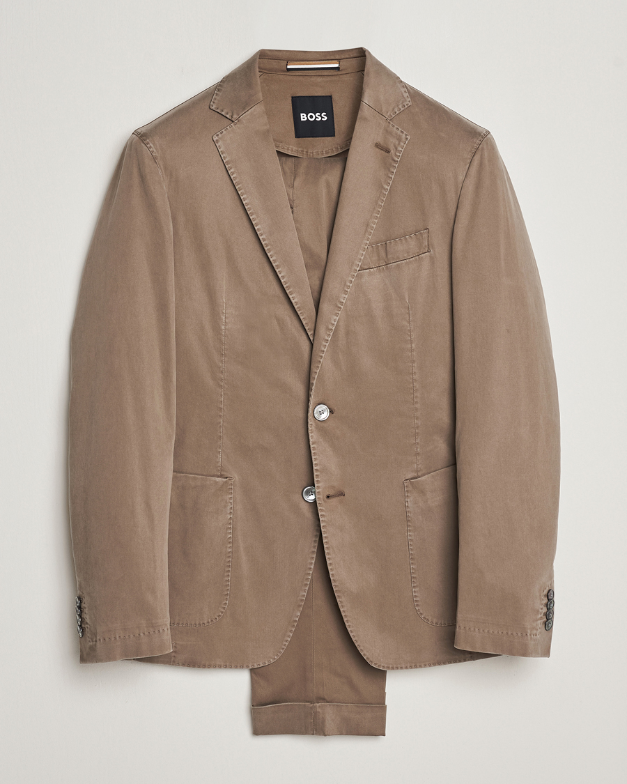 Heren | Pakken | BOSS BLACK | Hanry Cotton Suit Open Brown