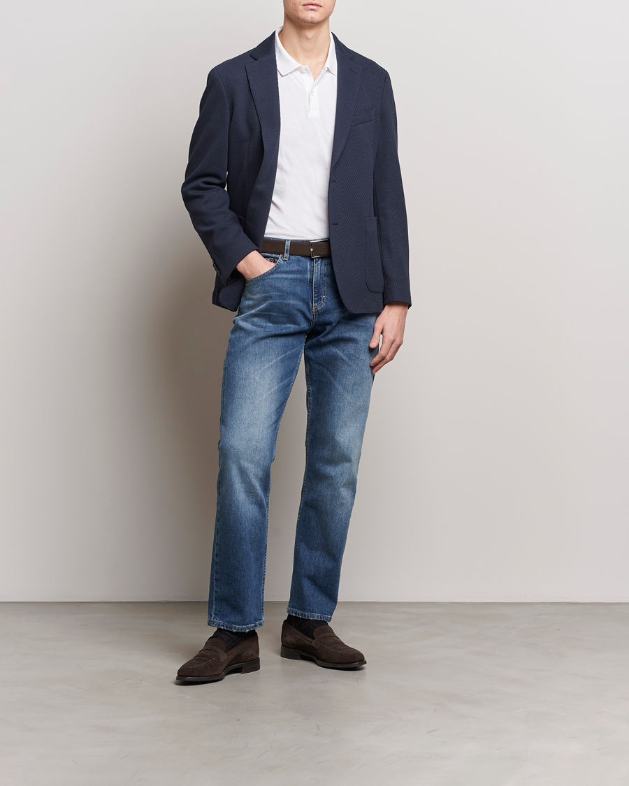 Homme | Blazers | BOSS BLACK | Hanry Structured Jersey Blazer Dark Blue