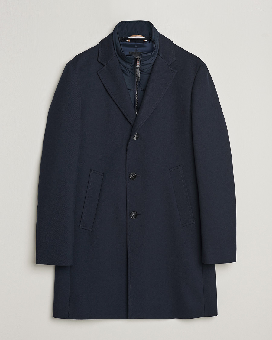Heren | Jassen | BOSS BLACK | Hyde Cotton Coat Dark Blue