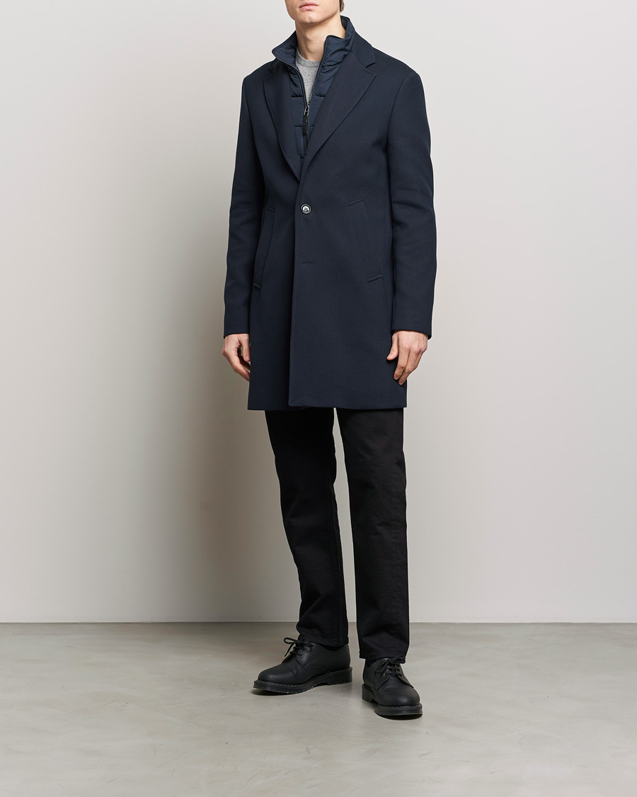 Heren | Jassen | BOSS BLACK | Hyde Cotton Coat Dark Blue