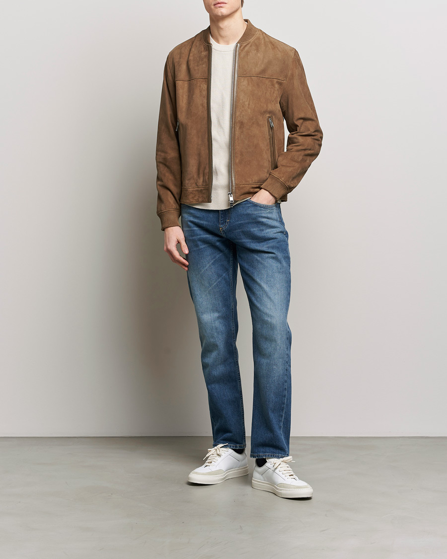 Heren | Jassen | BOSS BLACK | Malbano Leather Jacket Open Brown
