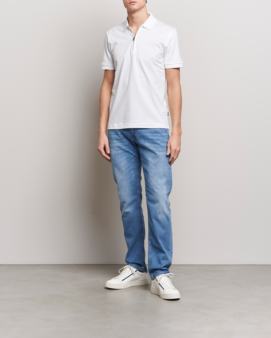 Heren | Polo's | BOSS BLACK | Polston Half-Zip Piké White