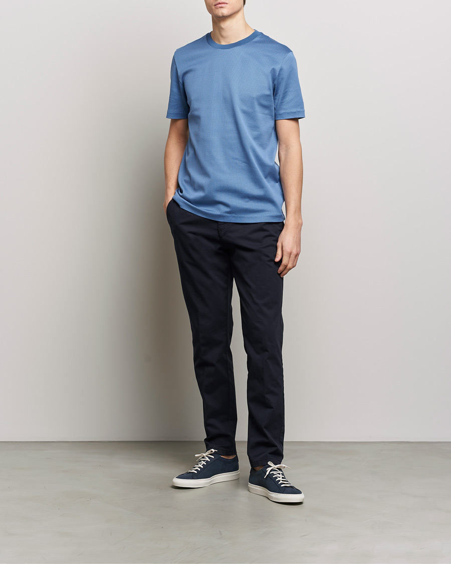 Heren | T-shirts | BOSS BLACK | Tiburt Crew Neck T-Shirt Open Blue