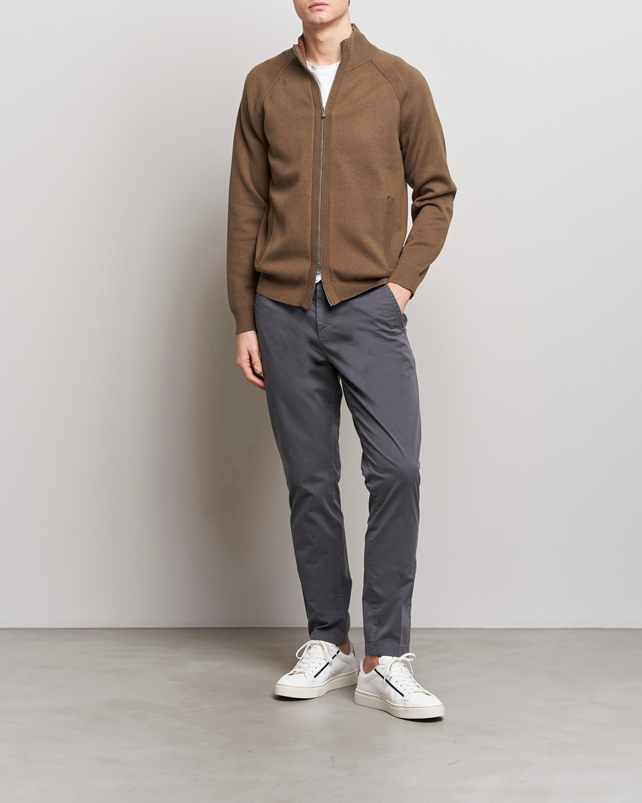 Homme | Pulls Et Tricots | BOSS BLACK | Perrone Knitted Full-Zip Open Brown