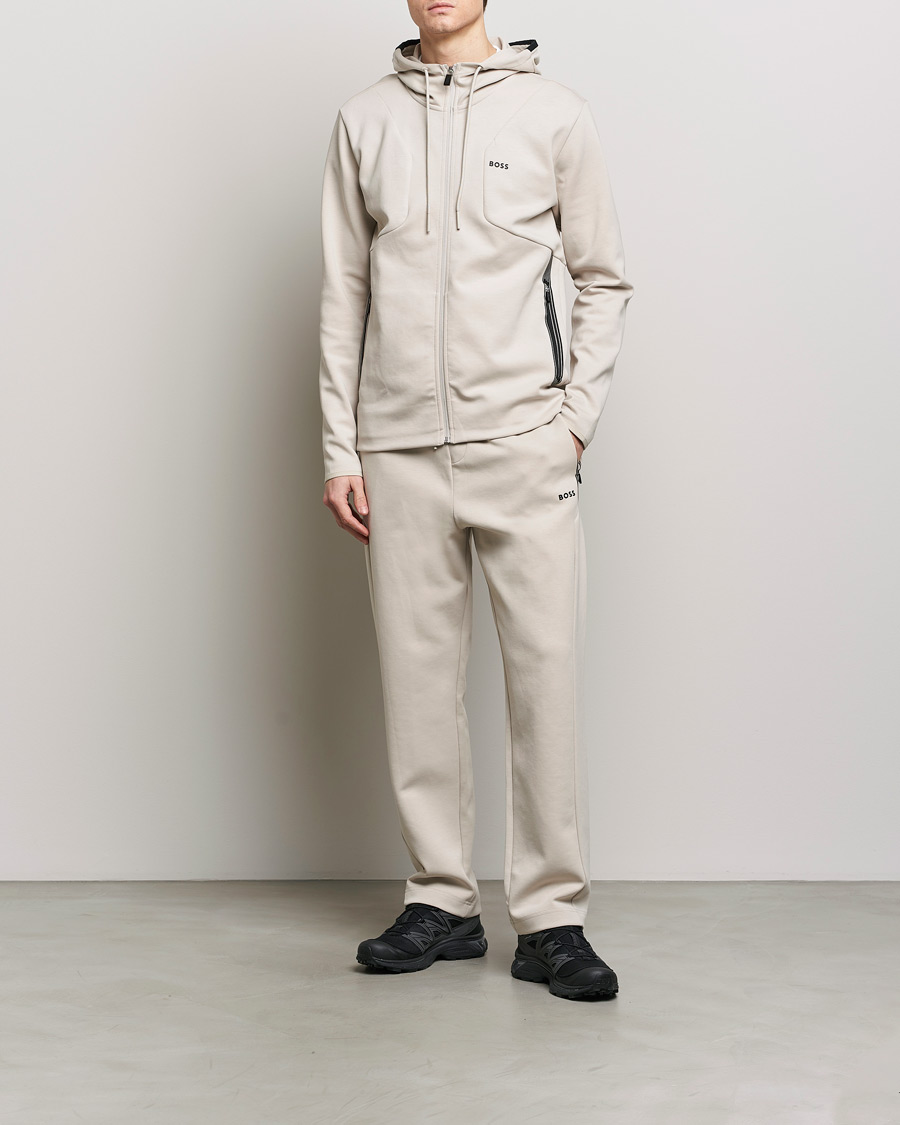 Homme | Pulls Et Tricots | BOSS GREEN | Saggy Full-Zip Hoodie Light Beige