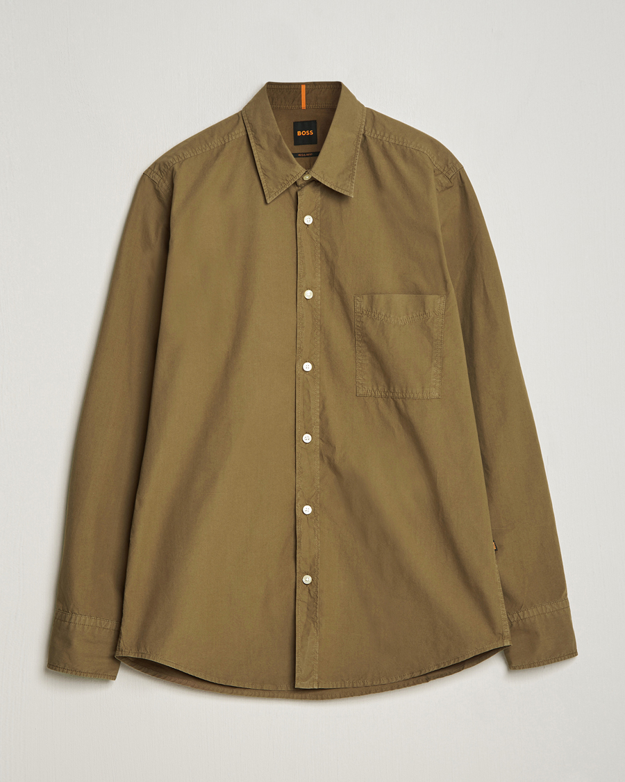 Homme | Chemises | BOSS ORANGE | Relegant Cotton Pocket Shirt Open Green