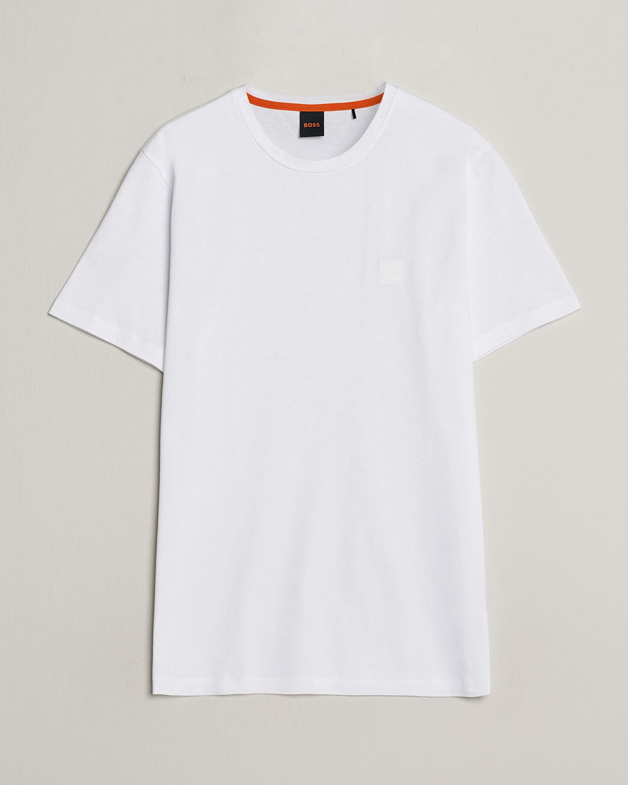 Heren | T-shirts | BOSS ORANGE | Tales Logo Crew Neck T-Shirt White