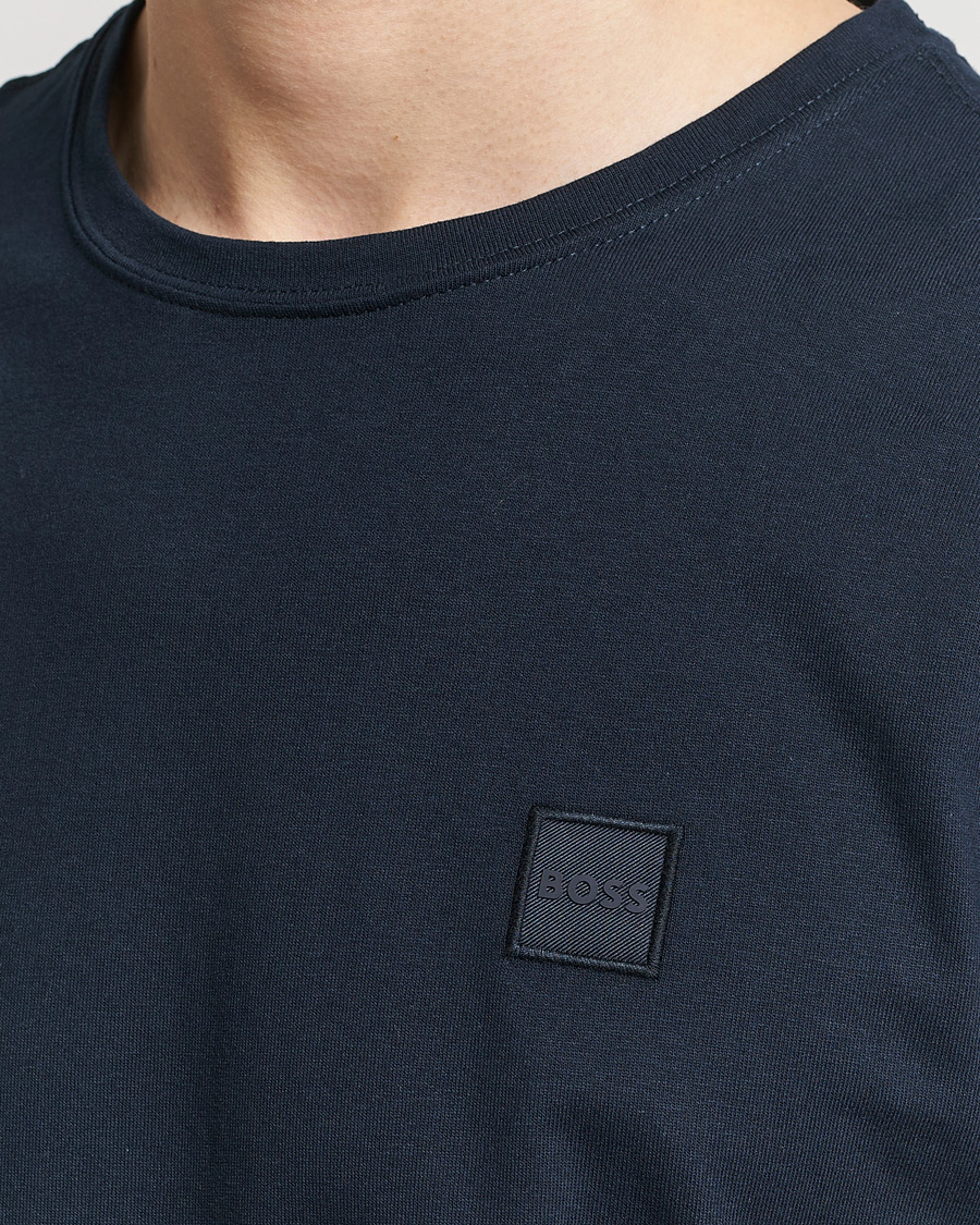 Heren | T-shirts | BOSS ORANGE | Tales Logo Crew Neck T-Shirt Dark Blue