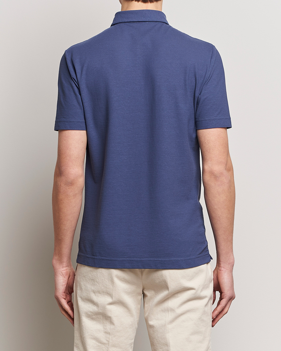 Homme | Polos | Zanone | Ice Cotton Polo Steel Blue